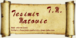 Tešimir Matović vizit kartica